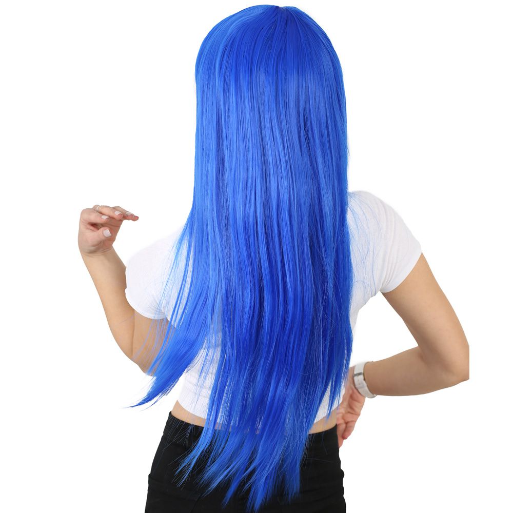 Kanekalon Fiber Synthetic Wig with Long Bangs / Dark Blue