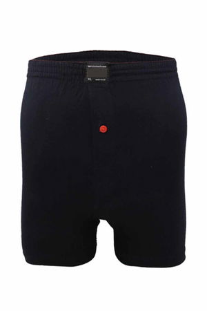 Cotton Men's Combed Boxer Oversized Navy Blue with Button - 1278A