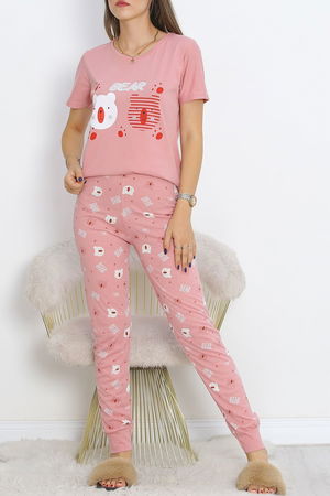 Patterned Pajama Set Powder1