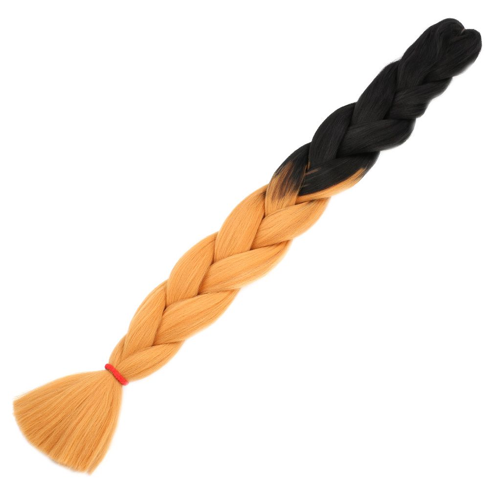 Afro Braiding Synthetic Color Transition Hair 100 Gr. / Black / Mustard Yellow