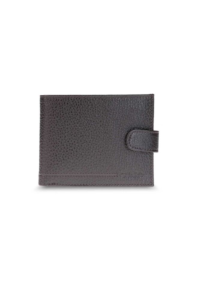 Brown Genuine Leather Men's Wallet with Patented Horizontal