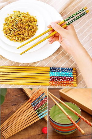 Bamboo Chopstick Chopstick Chopsticks Washable Reusable (10 Pairs- 20 Pieces)