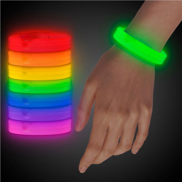 Glow Party Extra Thick Printable Phosphorescent Wristband 6 Colors 6 Pieces