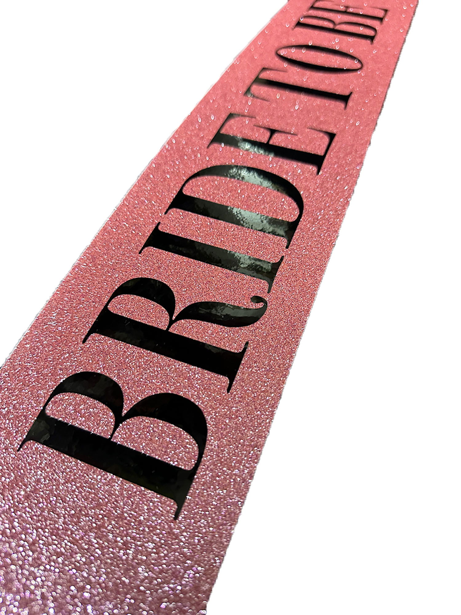 Pink on Black Big Bride To Be Written Silvery Glitter Belt Belt 10 cm Width