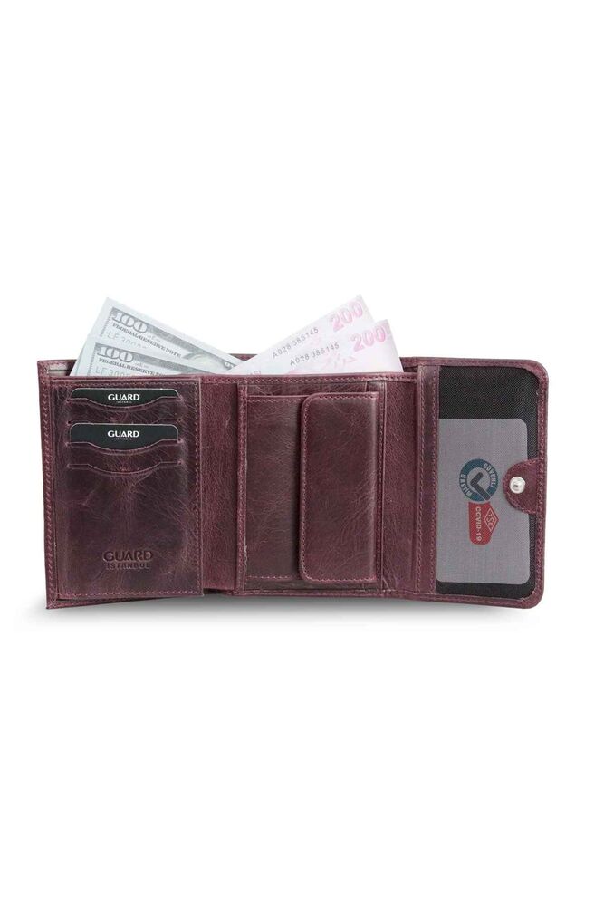 Crazy Burgundy Women's Wallet with Coin Compartment