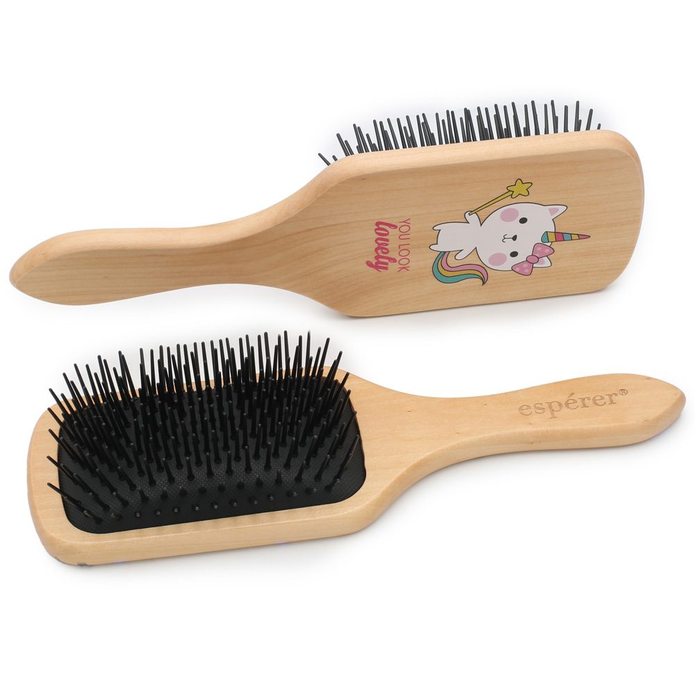 Wooden, Bunless and Printed Special Hair Detangling Brush / JT8586/05