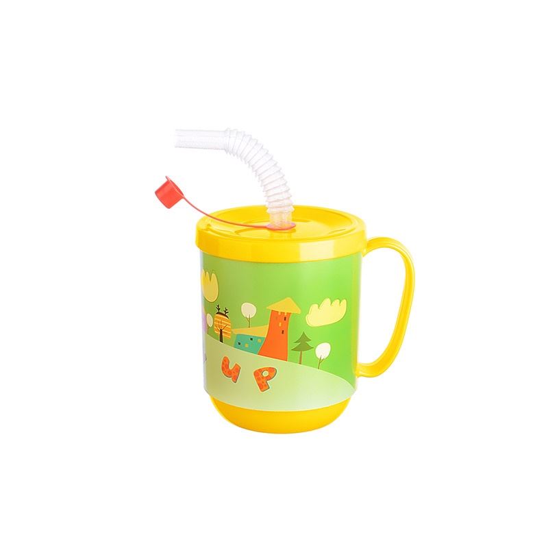 Funny Straw Children's Drinking Glass Patterned Cup 350ml