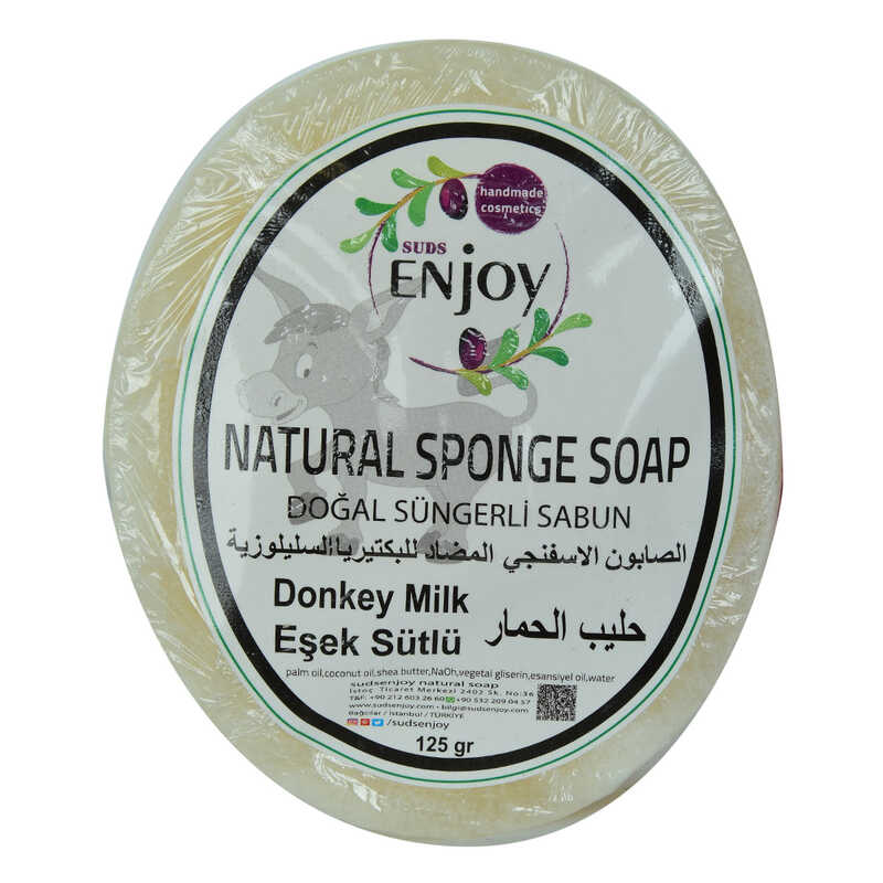 Natural Sponge Donkey Milk Soap 125 Gr