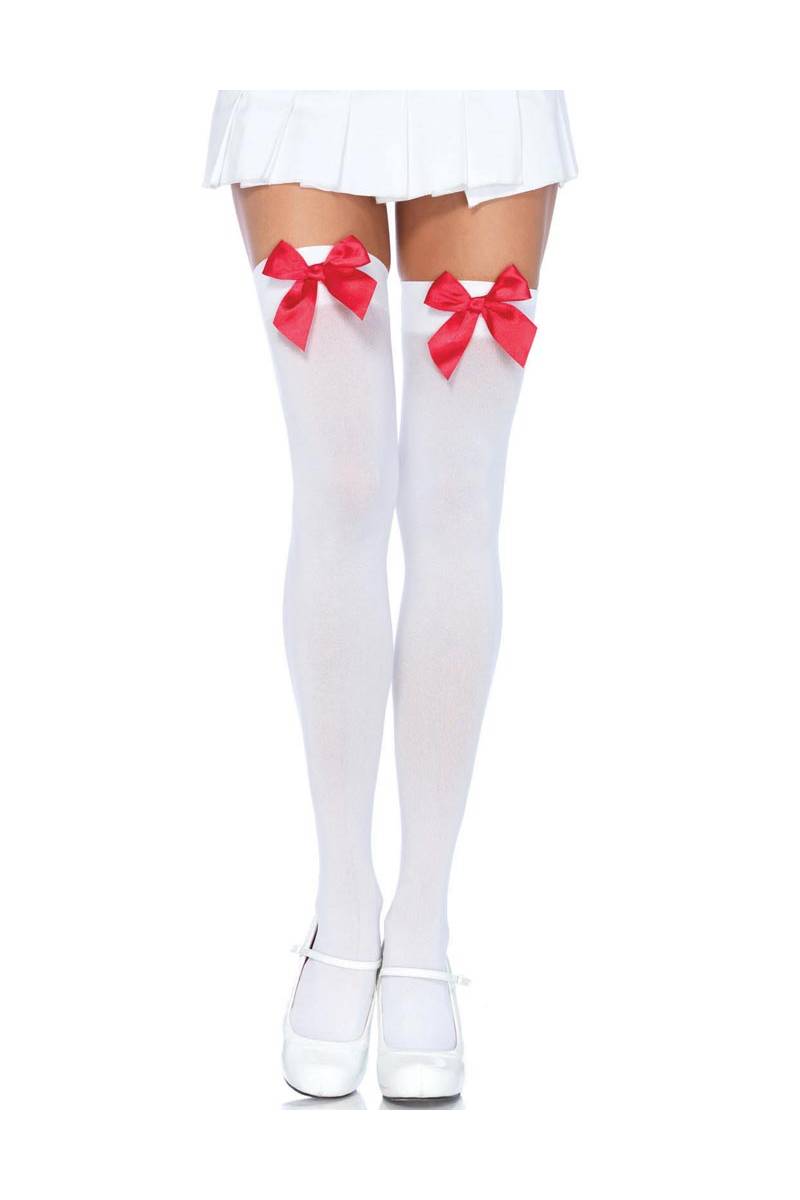 Red Bow Garter Socks