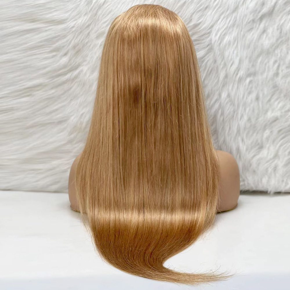 Straight Front Lace Real Hair Tulle Wig / Hot Caramel / 70/75cm