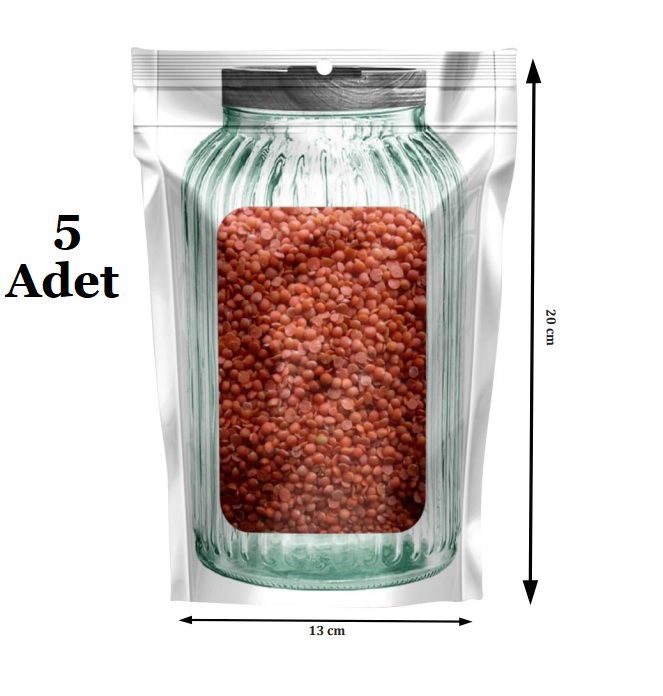 Jar Look Ziplock Storage Bag with Snap Closure and Practical Bag 5 Pcs