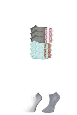 Gray and White Women's Ankle Socks 6 pairs