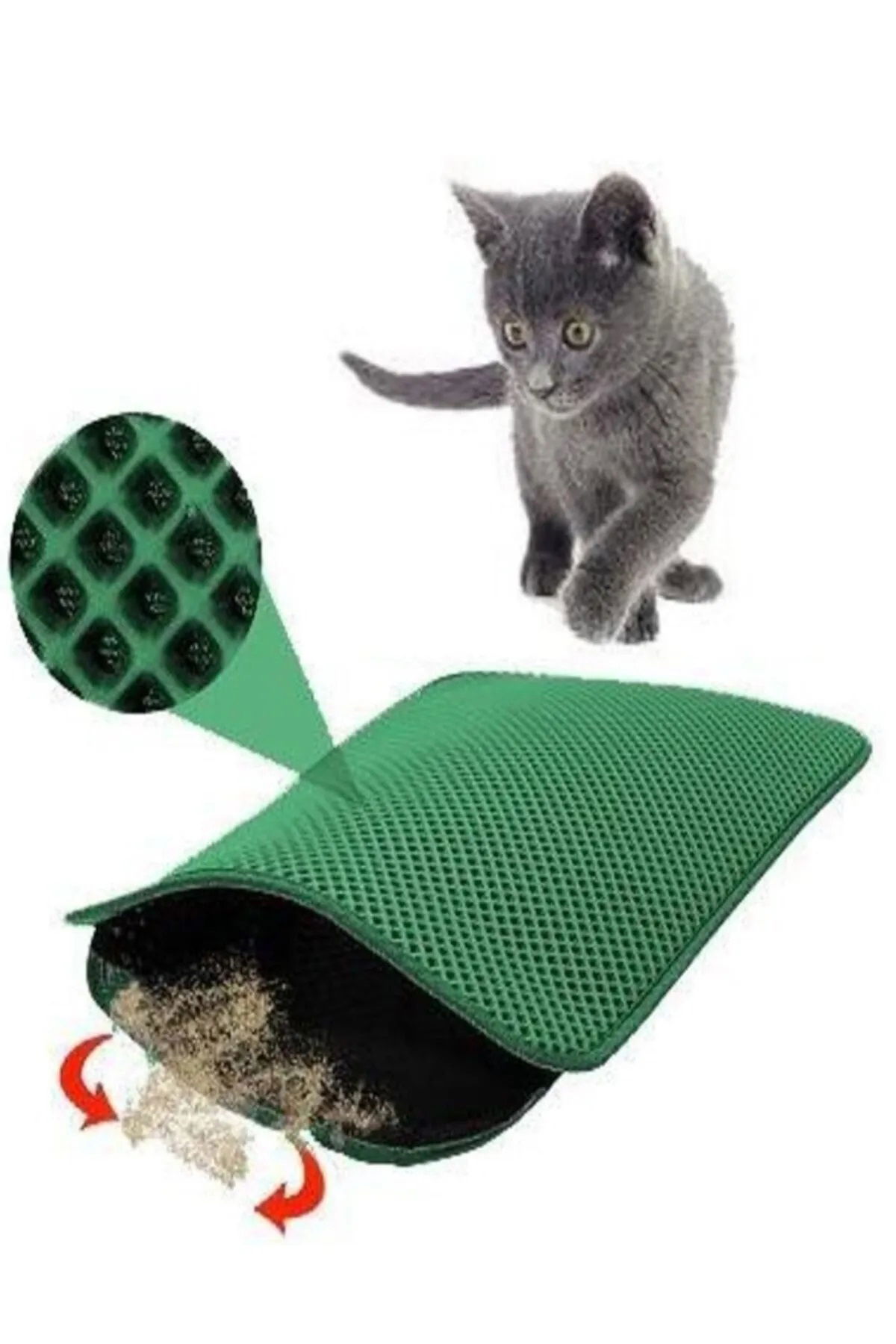 Sieve Cat Toilet Mat - Green