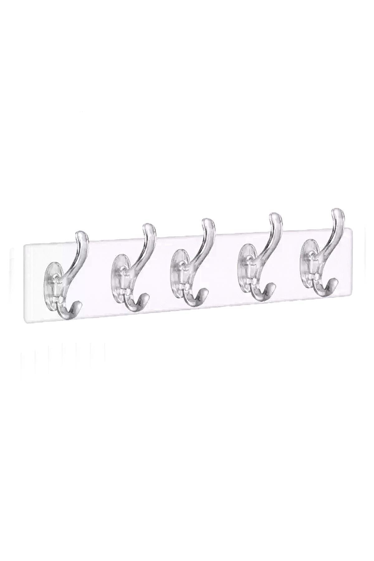 Multipurpose Self-Adhesive 5-Pack Transparent Hanger