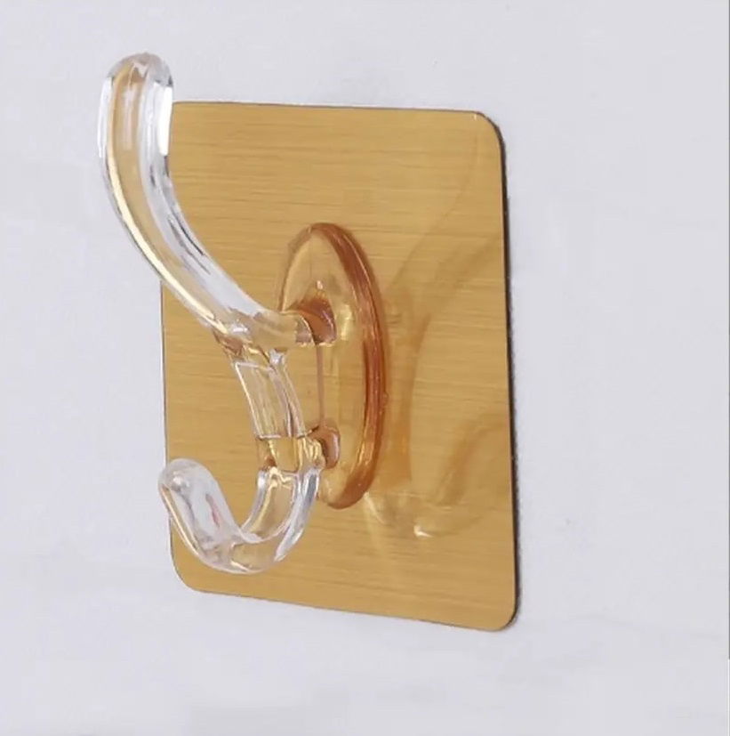 6pcs Gold Hook Hanger Strong Adhesive Kitchen Bathroom Hanger