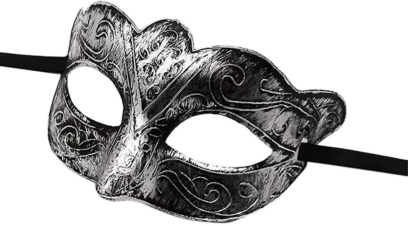 Masquerade Antique Gray Silver Antiqued Mask Prom Venice