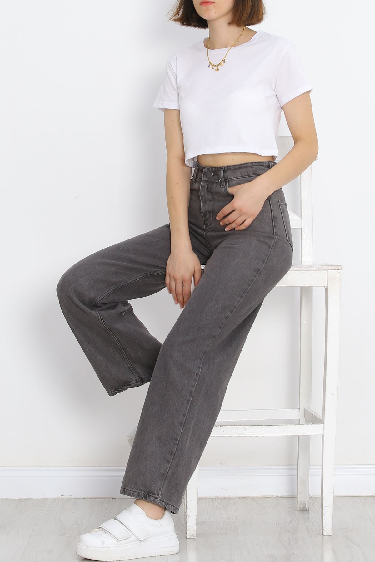 Palazzo Jeans Pants Açıkfüme3