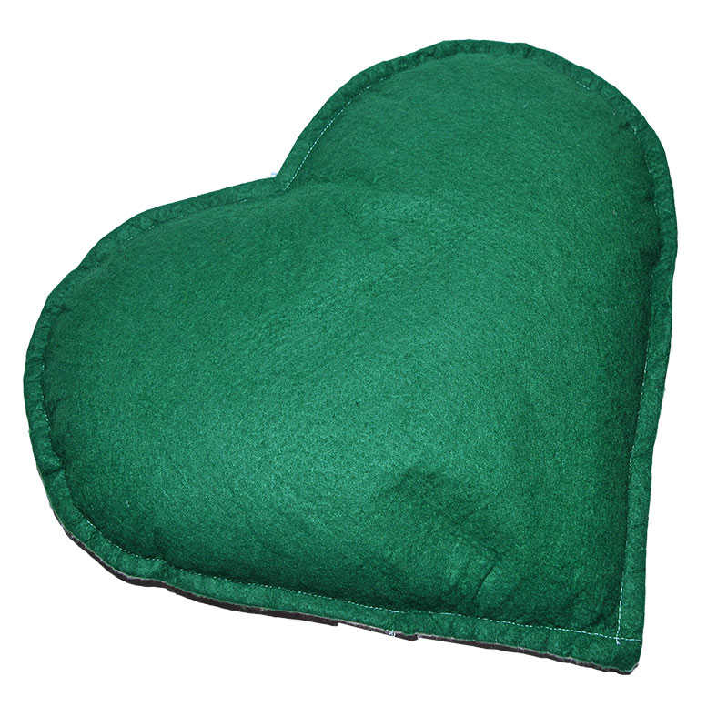 Heart Patterned Natural Rock Salt Pillow Green - Powder 2-3 Kg