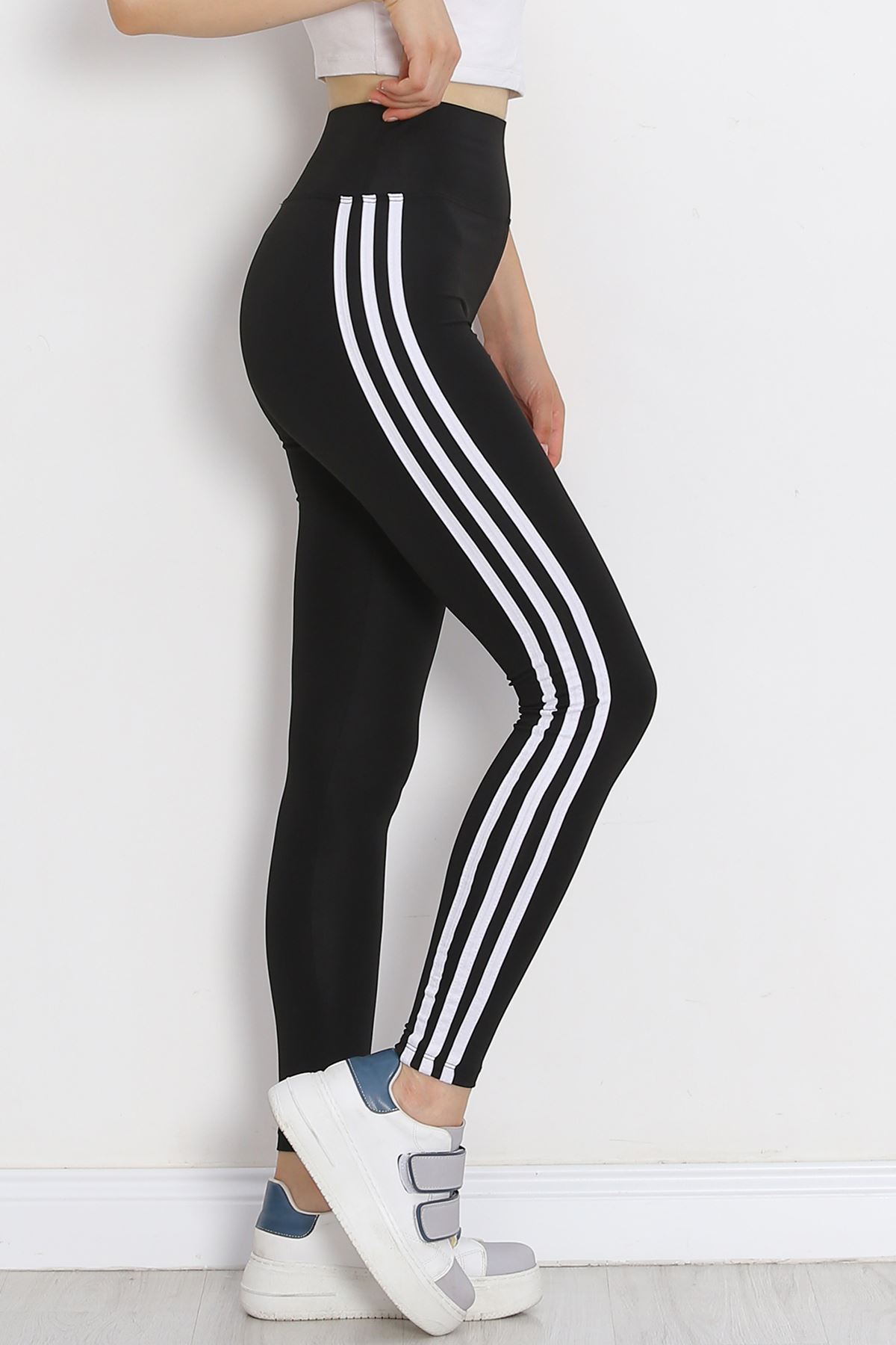 Striped Diving Leggings Black