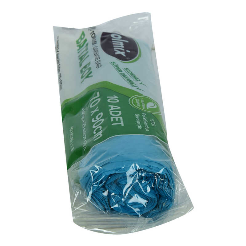 Garbage Bag Battal Size 70x90Cm 140Gr 25Mikron 70Lt Blue Roll 10 Pieces