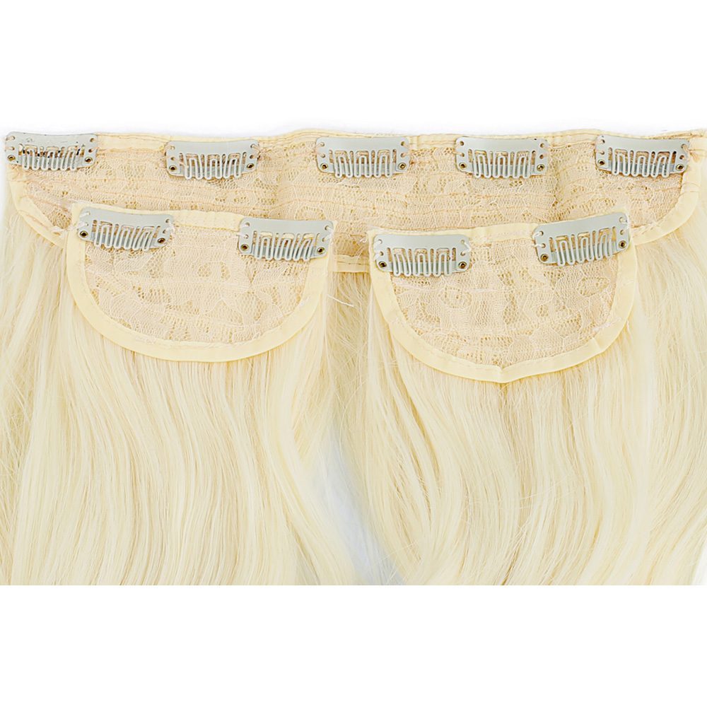 Kanekalon Fiber Synthetic Wavy Half Moon + 2 Side Hair Snaps / Platinum