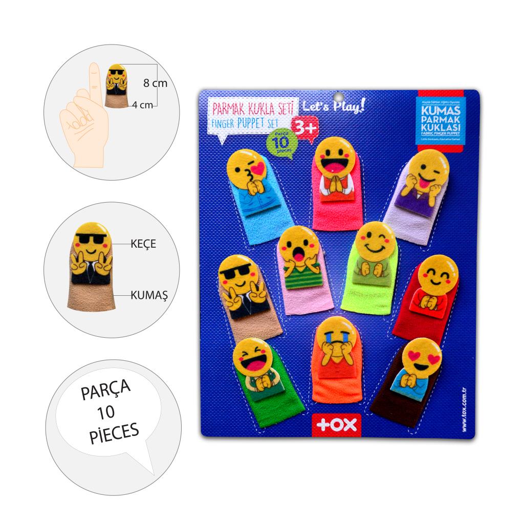 Emojis 10 Piece Finger Puppet , Educational Toy