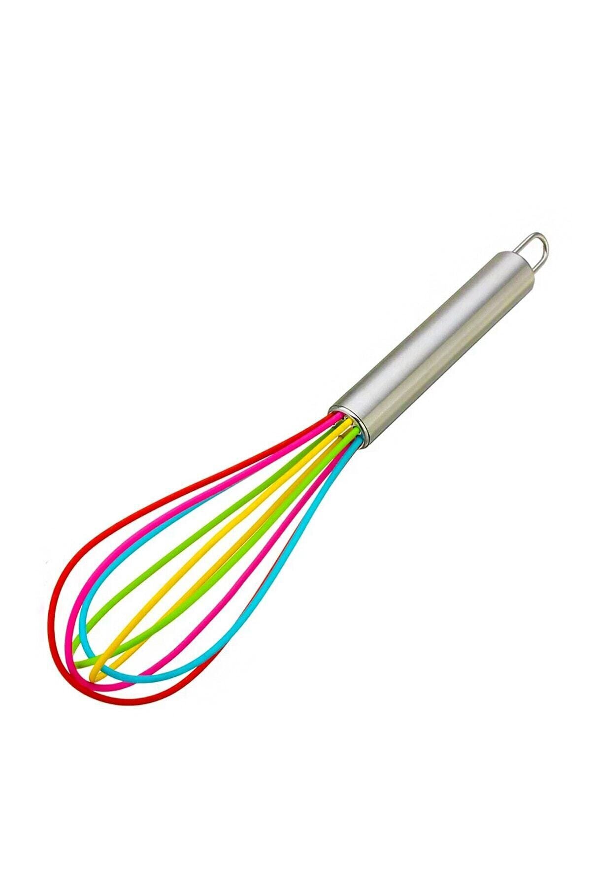 Silicone Whisk Colorful Whisk with Metal Handle