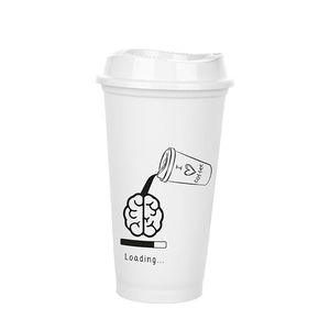 Coffee Glass - White with Lid 473 ml