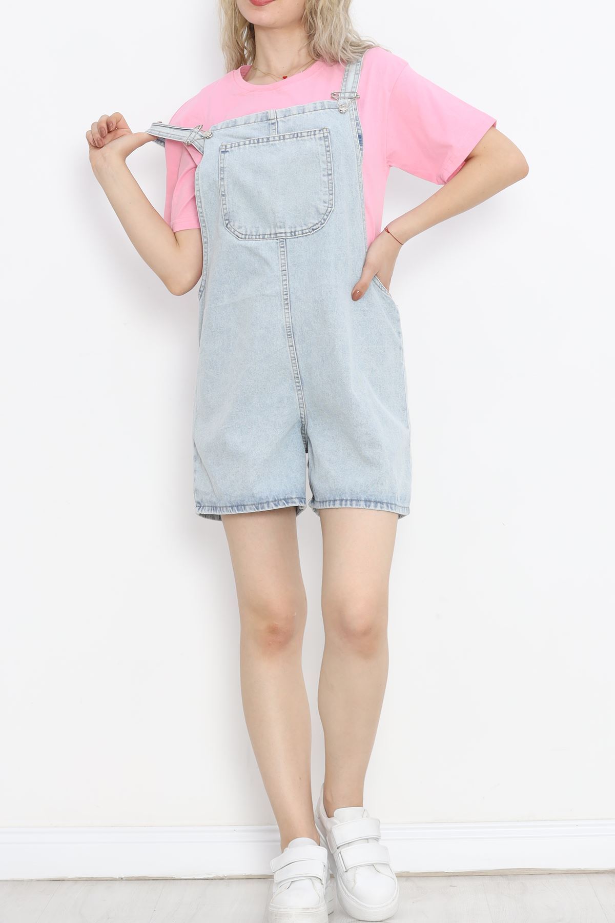 Denim Salopet with Shorts Ice Blue