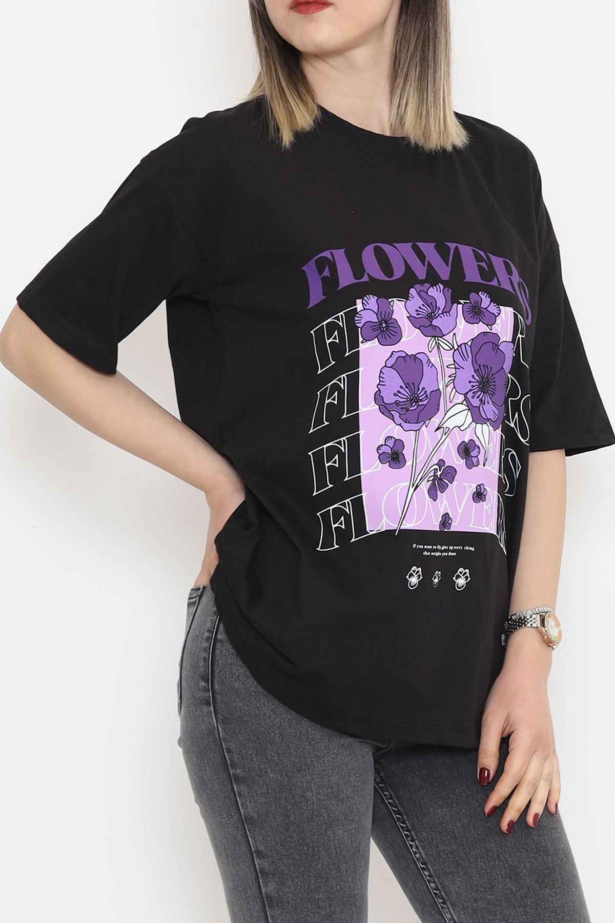 Printed Oversized T-Shirt Black