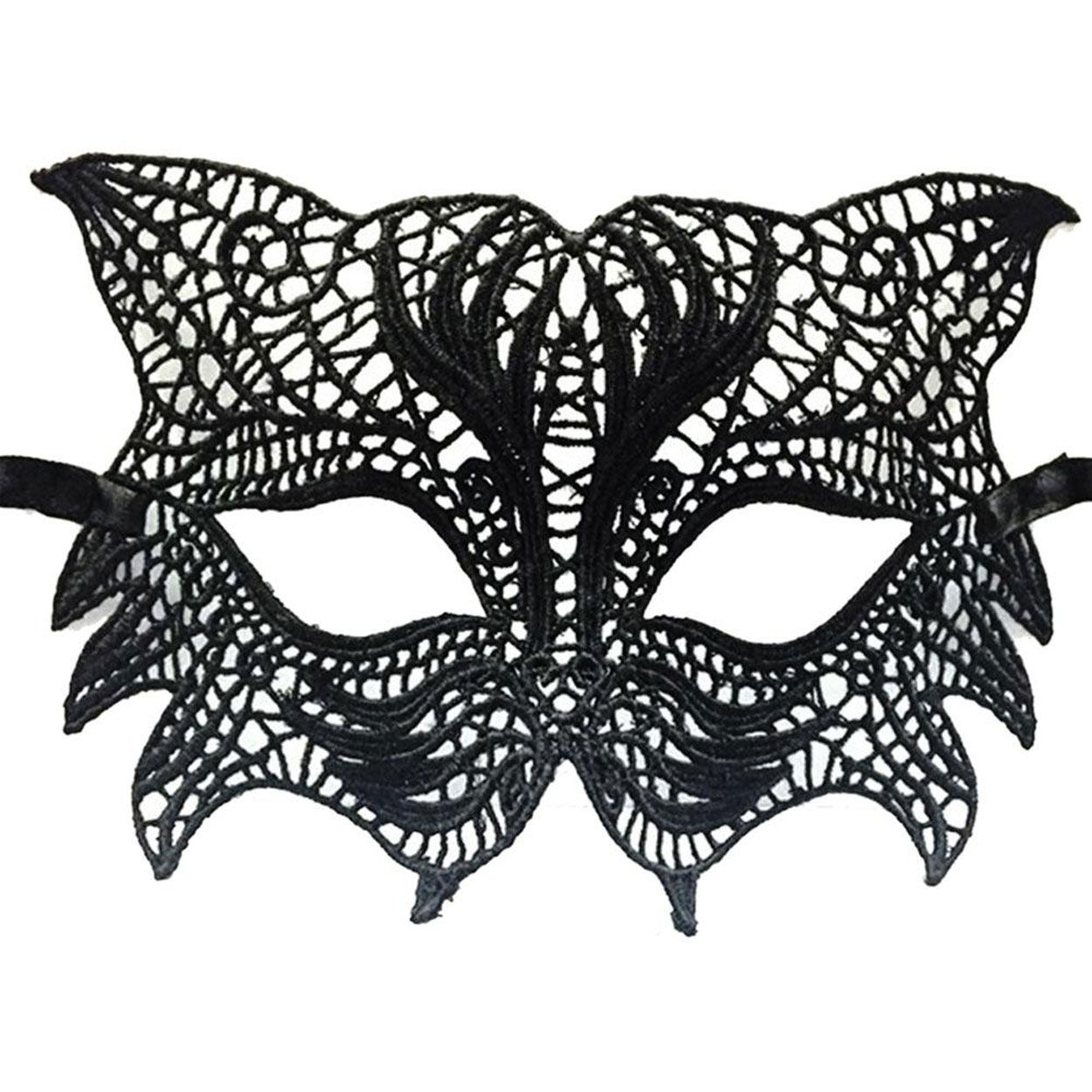 Black Color Cat Model Lace Embroidery Party Mask 8 No