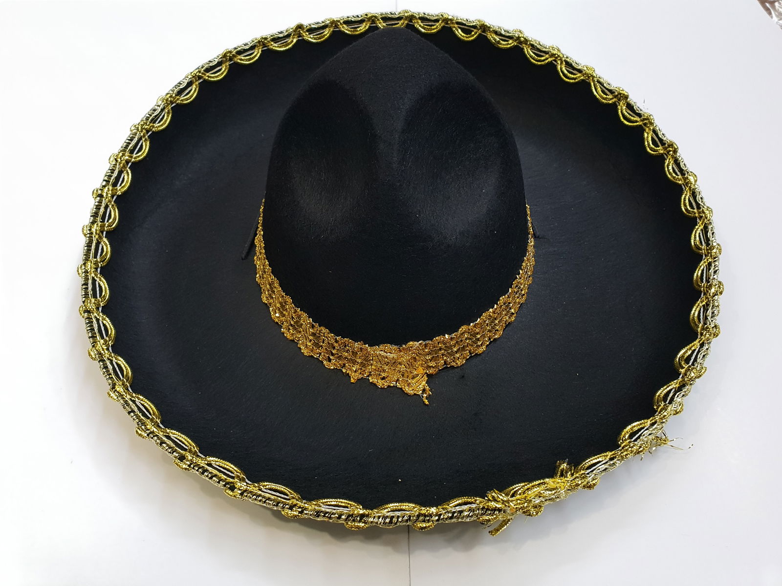 Mexico Mariachi Latin Hat with Gold Color Stripe 55 cm Kids