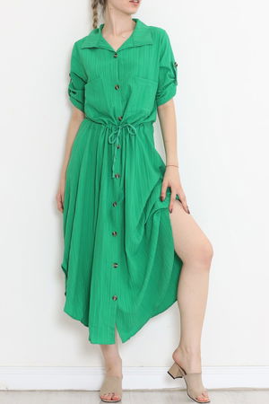 Double Pocket Dress Green1