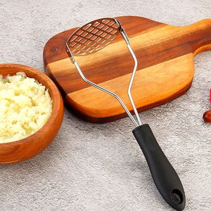 Stainless Metal Potato Masher Mash Maker with Colorful Plastic Handle