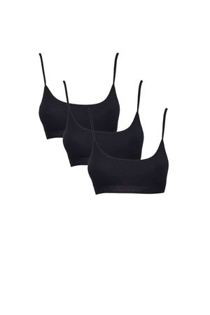 Black Bustier with Padded Rope Straps 3pcs