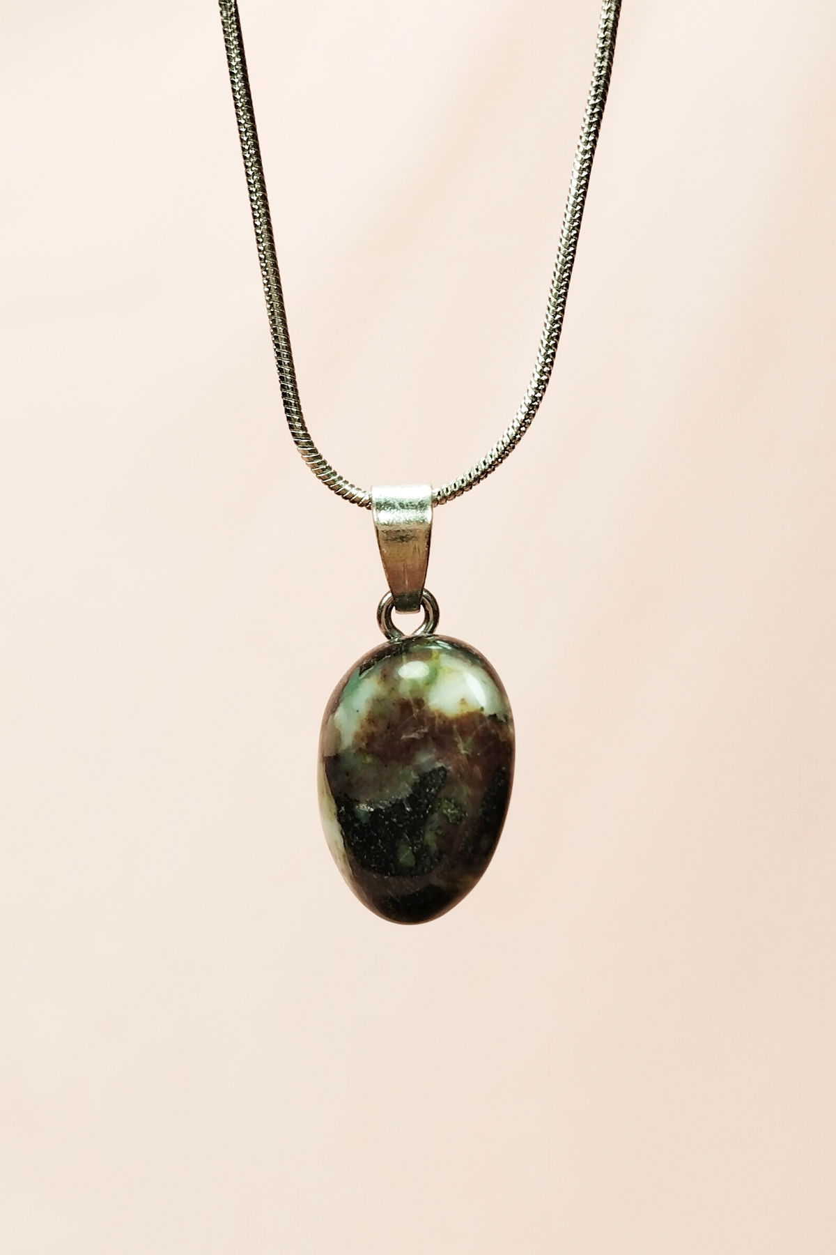 Tourmaline Natural Stone Handmade Pendant with Chain: 2 cm Chain: 20 cm Boxed