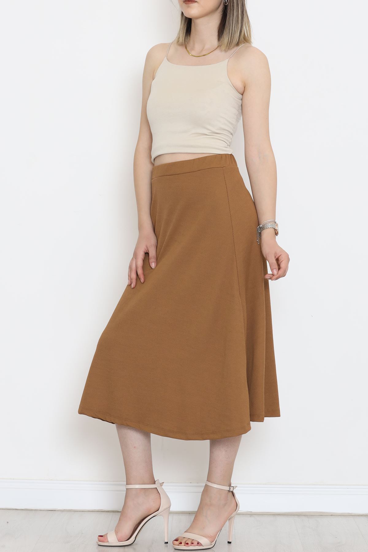 Corded Skirt Milky-coffee