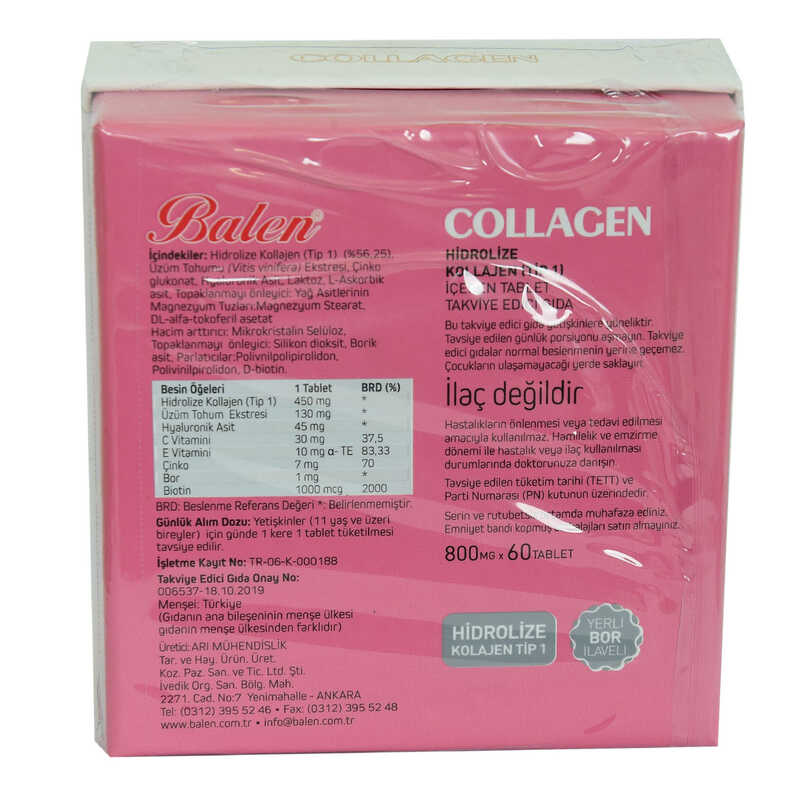 Collagen Hydrolyzed Collagen Type 1 Containing Tablet 800 Mg X 60 Tablets