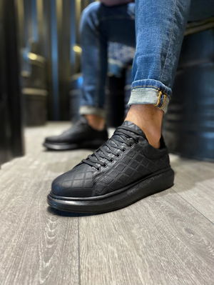 High Sole Casual Shoes CAPITONE Black (Black Sole)