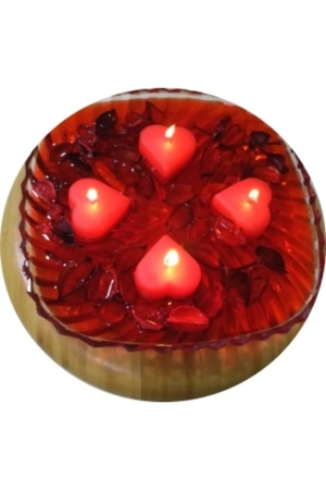 4-Piece Floating Heart Candle Red Turk-G180