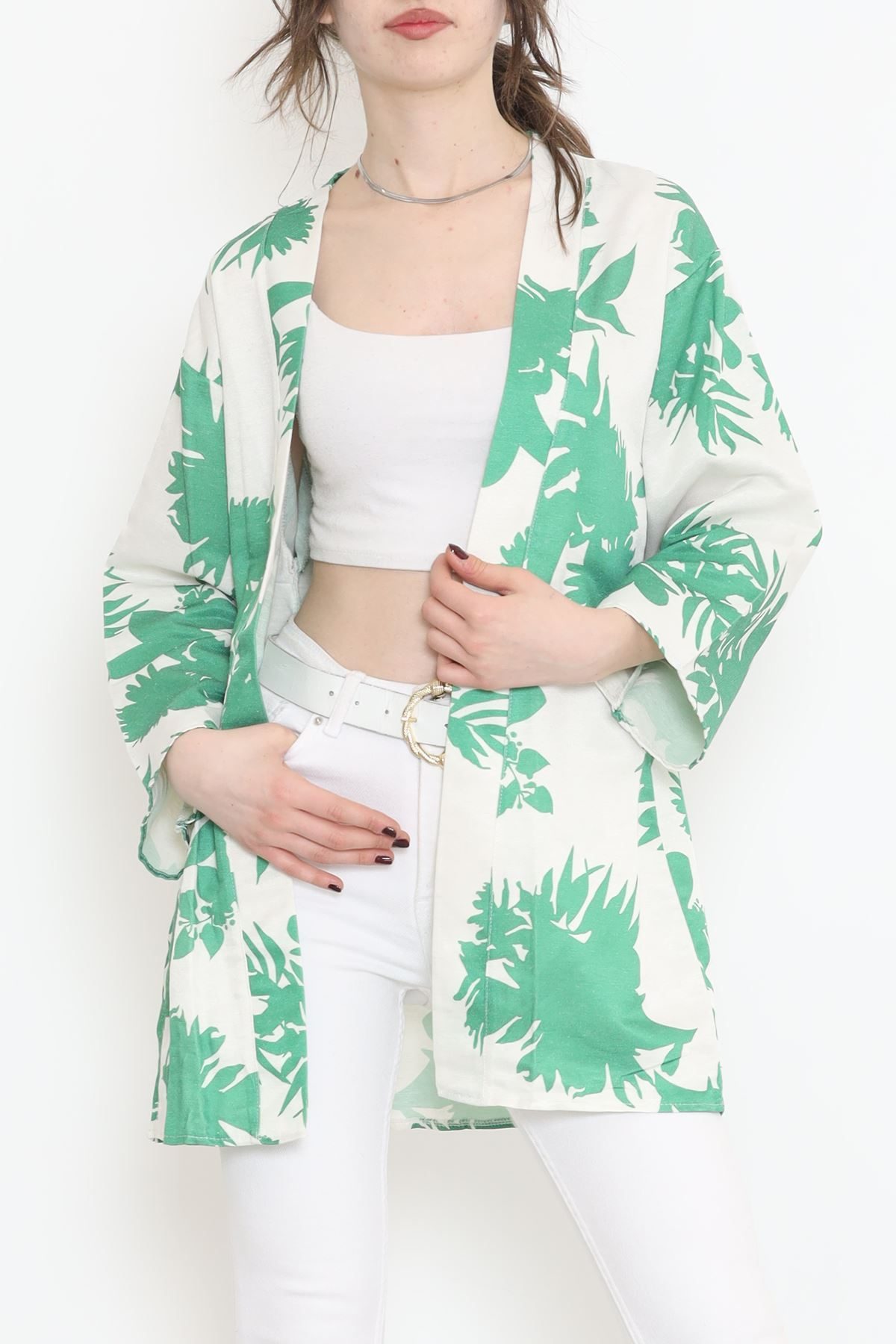 Patterned Kimono Green