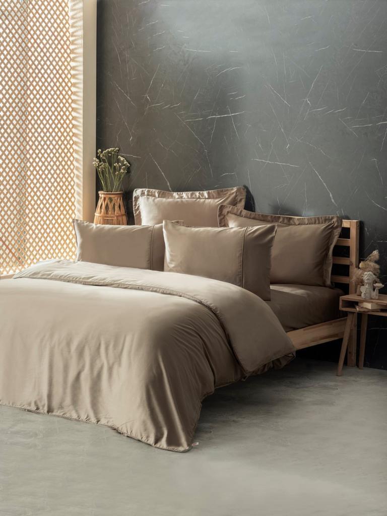 Silky Silk Double Duvet Cover Beige