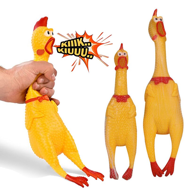 Rooster with Whistle for Dogs - Noisy Chicken Cat Dog Toy 16 cm