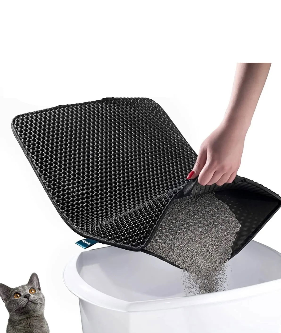 Sieve Cat Toilet Mat - Black