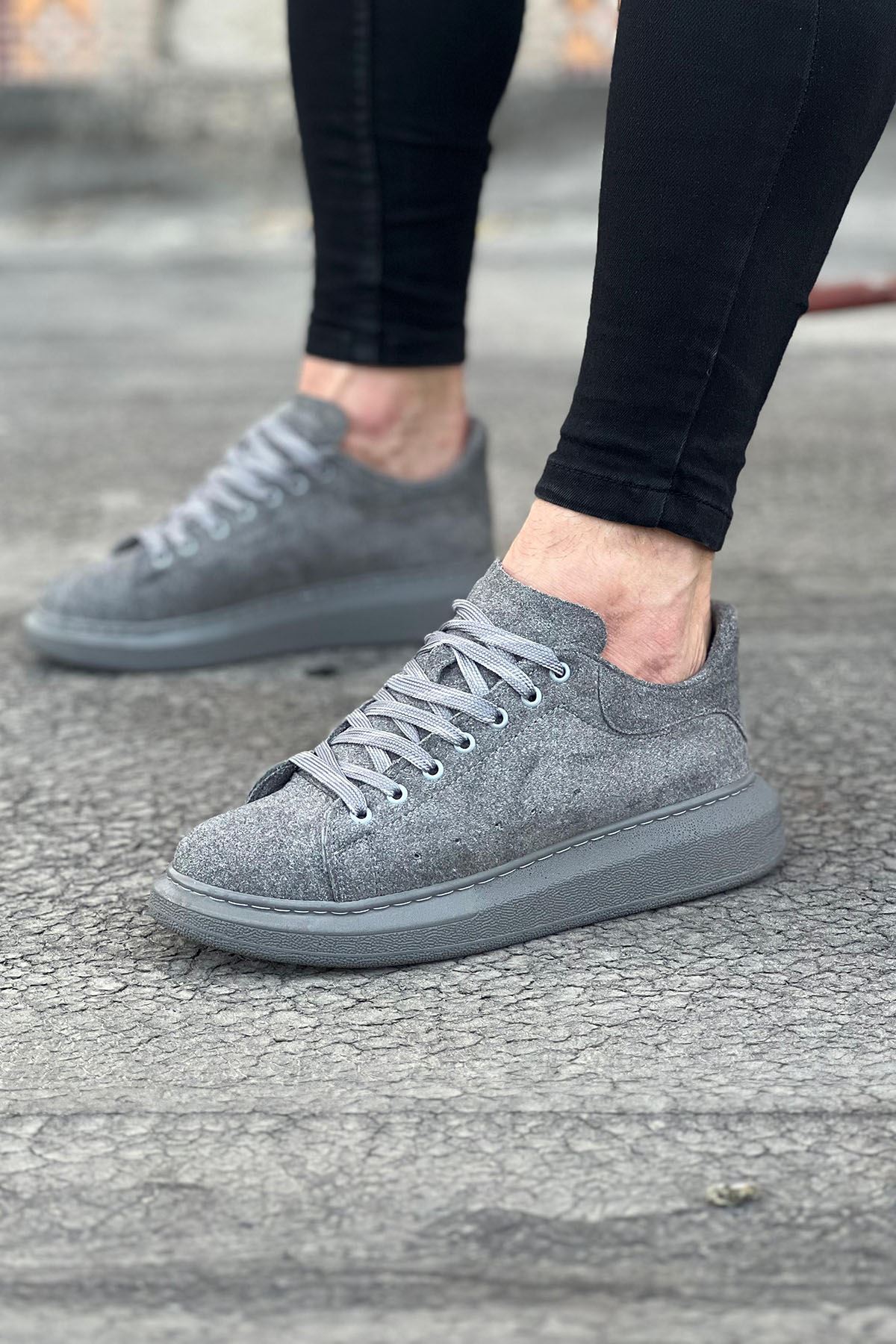 Gray Suede Casual Men's Casual Shoes