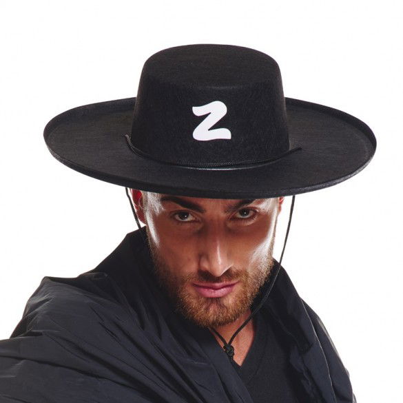 Adult Size Lace-up Zorro Hat with Z Logo