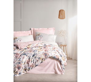 Double Satin Duvet Cover Set Dalya Powder