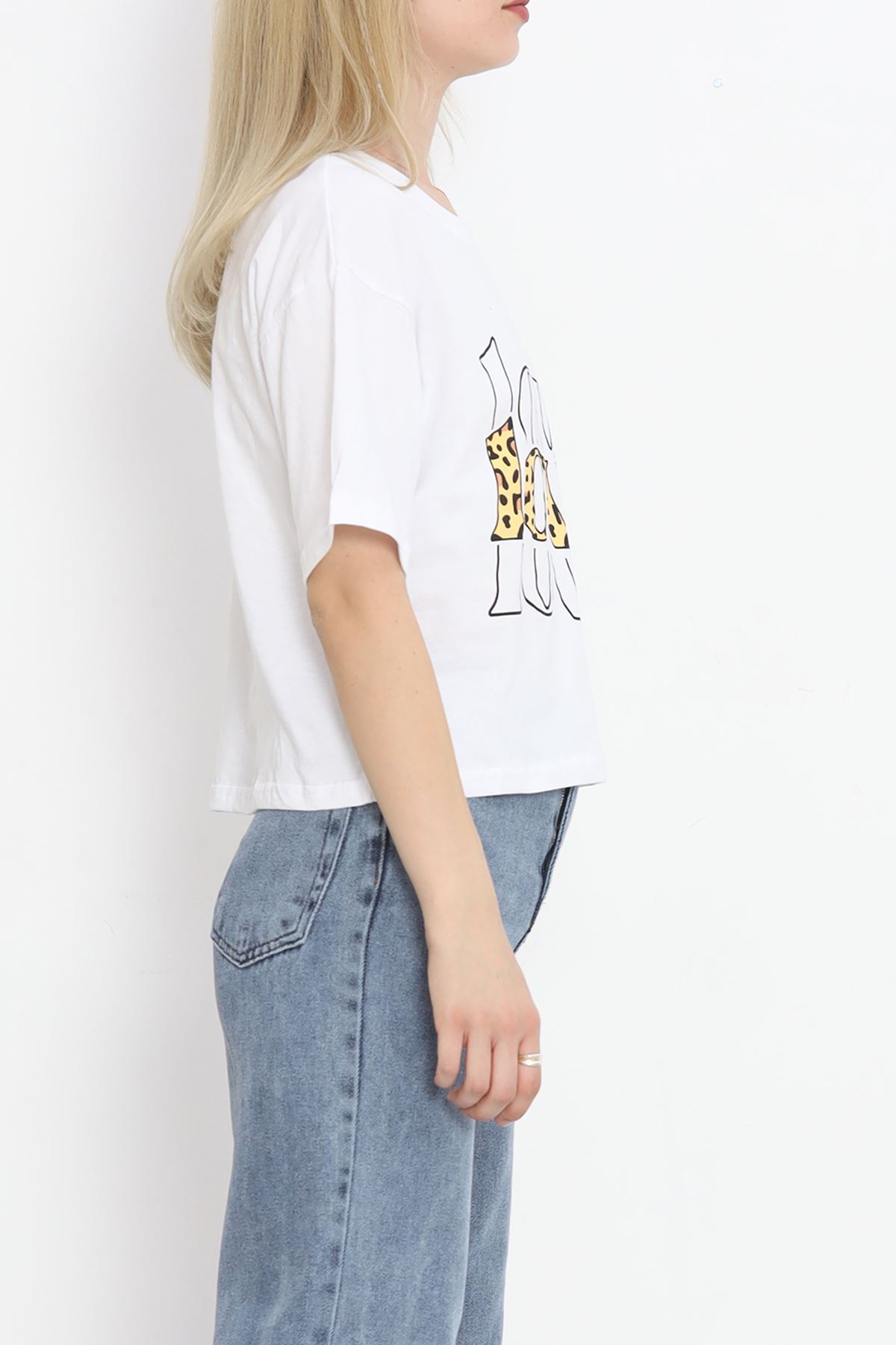 Printed Crop T-Shirt White