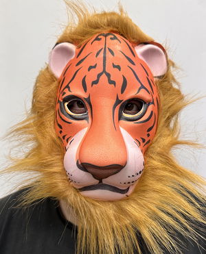 Eva Material Mega Lion Plush Mask With Brown Mane No. 9