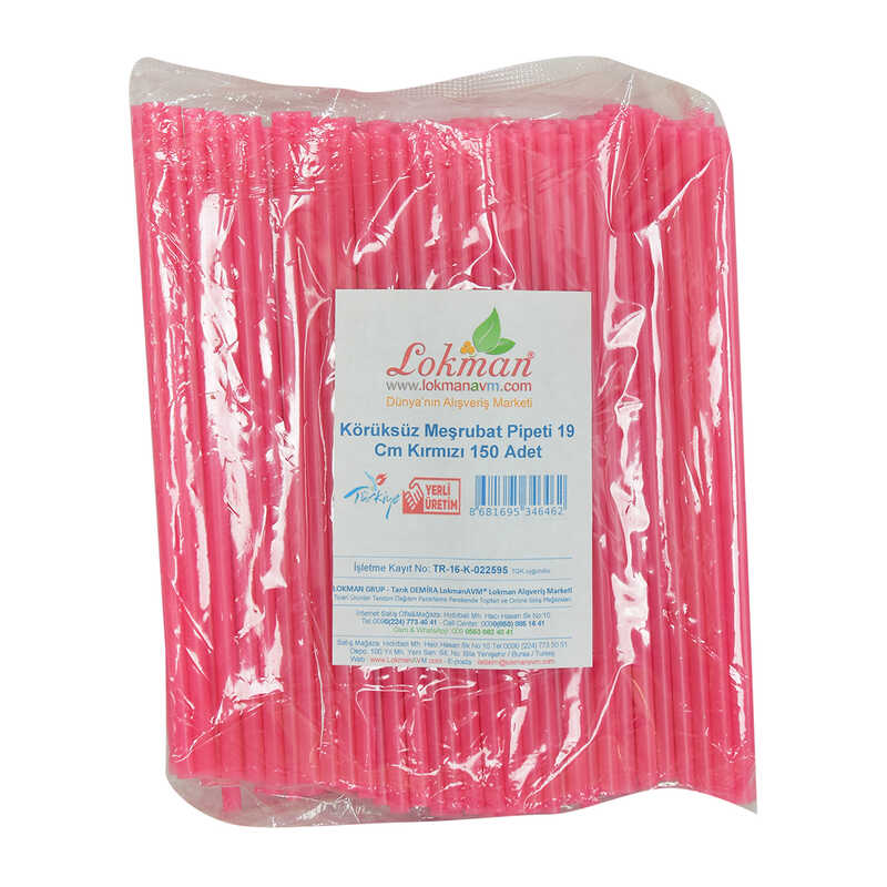 Bellows Free Straw Buttermilk Cola Soft Drink Straw 19 Cm Red 150 Pcs Pack